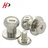 Silver Round Head Diy Sam Browne 6X8X8Mm Solid Screwback Nail Collar Brass Screw Button Stud