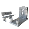 Jesus Sculpture Headstones for Tombstones with Bench Memorial