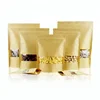 Ziplock Stand Up Pouch Kraft Paper Bags Doypack With Clear Window And Zipper