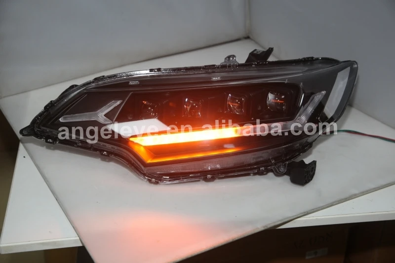Full led headlight For HONDA for Fit Jazz 2014-2016 year Black Housing JC