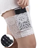 Fashionable cell phone pocket anti-slip white ladies garter lace