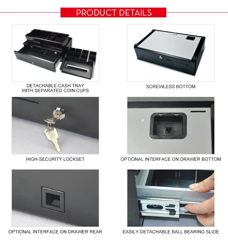 High-end Ball Bearing Slide USB Interface Large Cash Drawer SK-500HB