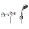 Chrome Thermostatic Bath Shower Mixer Tap Valve Wall Deck Mount With Handset