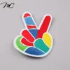 2019 China Custom Gesture Symbol Patch Iron on Embroidered Clothing Patches For Kids And Baby