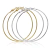 Fashion Women Alloy Round Shape Rose Gold Simple Big Hoop Earrings