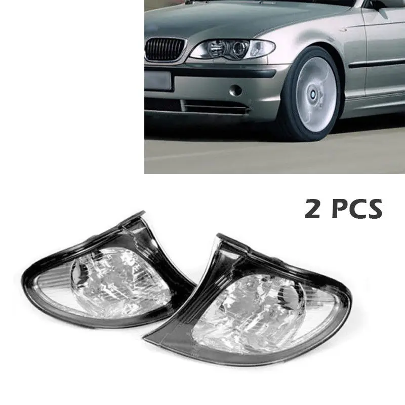Euro Style Black/clear Corner Signal Lights By Depo Fit 20022005 Bmw