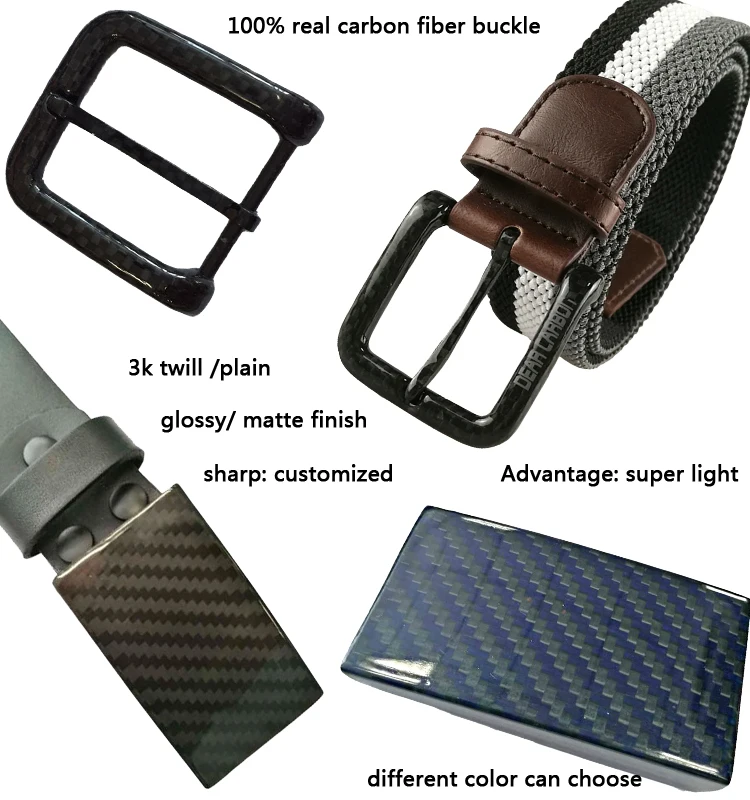 Hand Made Low Weight Customized 3k Twill Plain Carbon Fiber Belt Buckle