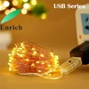 silver or copper wire led string lights USB Series