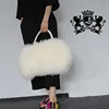 Modern style women fur big bag real long mongolian fur messenger bag