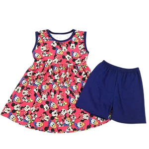 Hot summer children's clothing set sleeveless dress top with simple shorts Hot summer children's clothing set sleeveless dress top with simple shorts