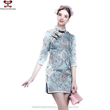 Satin Cheongsam Dress