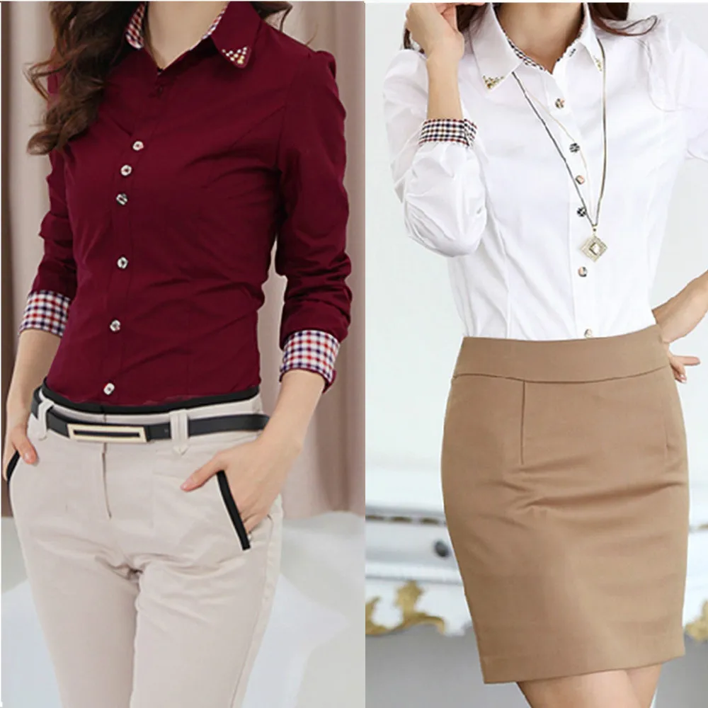 2016 Nuevo Cuerpo de la Mujer Blusas s xxl Otoño Camisas