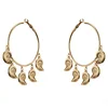 Fashion jewelry natural style ocean series shell ornaments big round metal earring for women