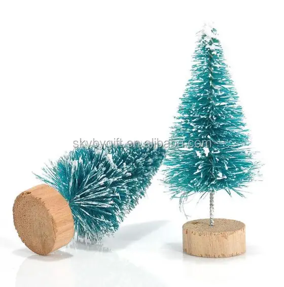 5x Mini Escova De Garrafa Sisal Árvore De Natal Papai Noel Neve Frost Village House as decorações 