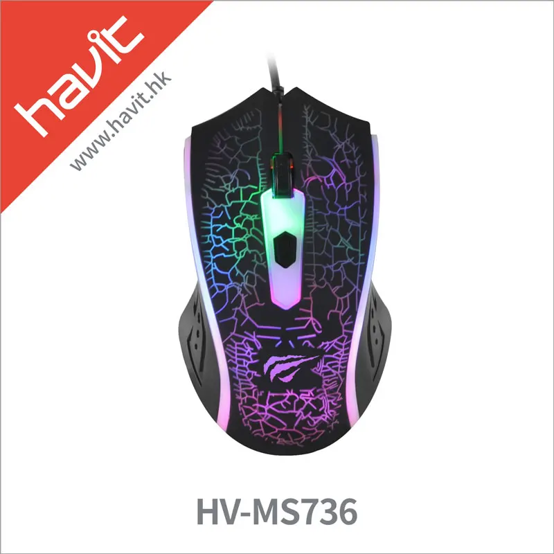 HAVIT HV-MS736 Newest Promotion LED Backlight Wired Gaming Mouse