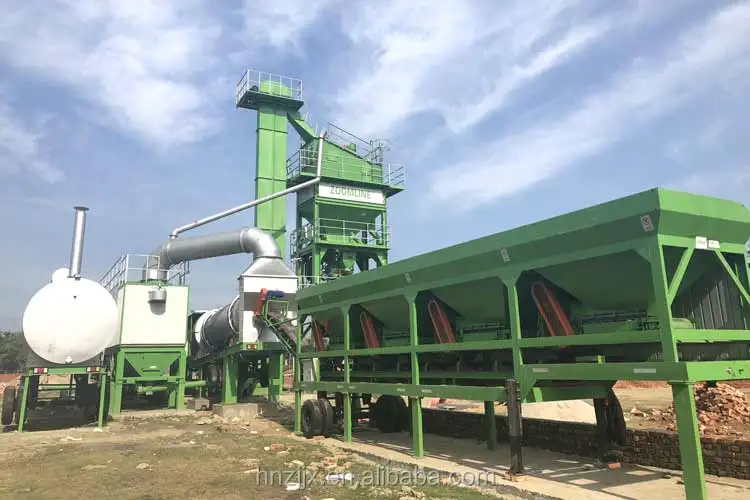 China mobile hot mix asphalt plant equipment with 80THP capacity