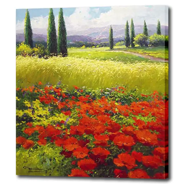Hot Sell Beautiful Flower Field Oil Painting For Bedroom Wall Buy Flower Field Oil Painting Beautiful Flower Field Oil Painting Oil Painting Product