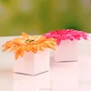 "Daisy Delight" Flower Accent Favor Boxes - personalized choice of accent flower color