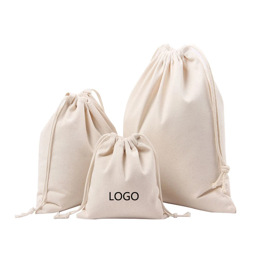 small cotton bags with drawstrings