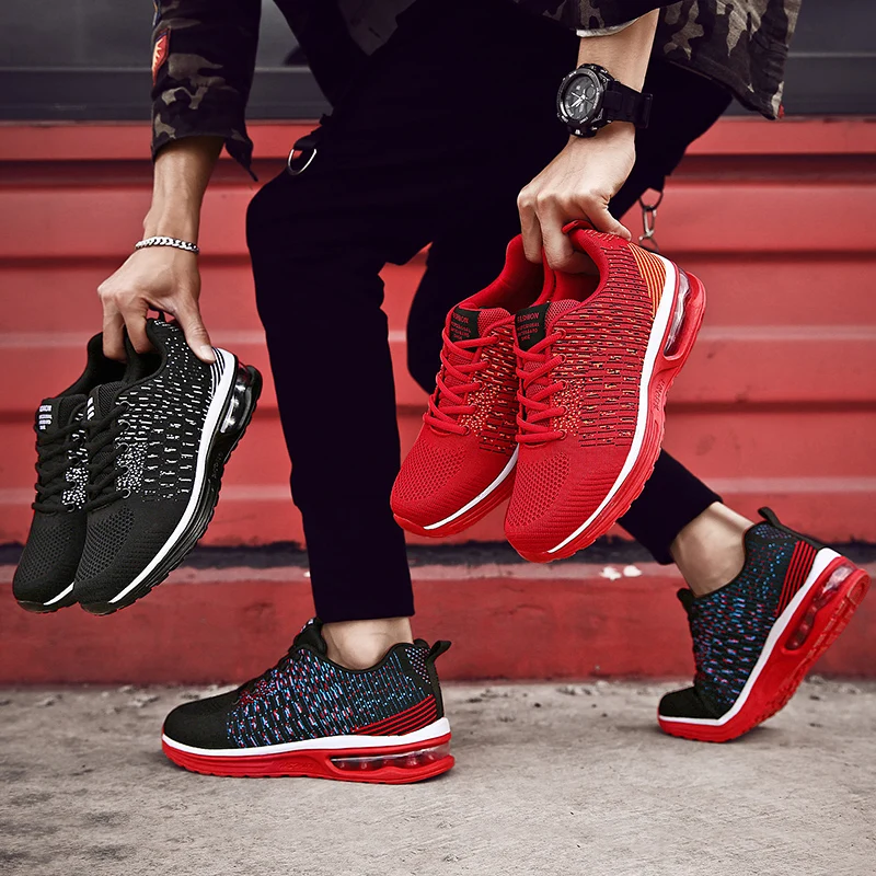 Topsion Order From China Direct Popular Mesh Air Red Men Sports Shoes Running