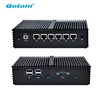 Qotom Mini Computer 6 LAN Barebone dual core processor Celeron i3 i5 i7 AES-NI Fanless router firewall pfsense 6 lan Mini PC