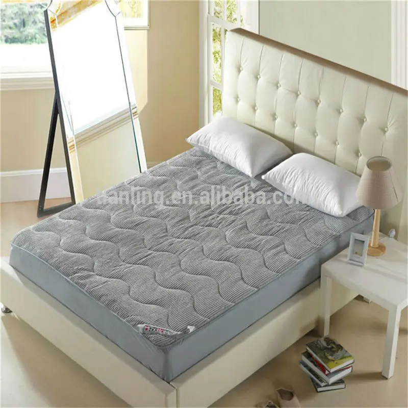 gray corduroy cotton wave quilting bedding fitted sheet