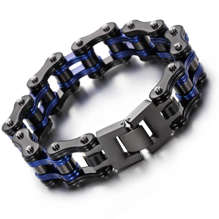 316l Stainless Steel Motorcycle Bike Chain Titanium Sports Bracelets ...