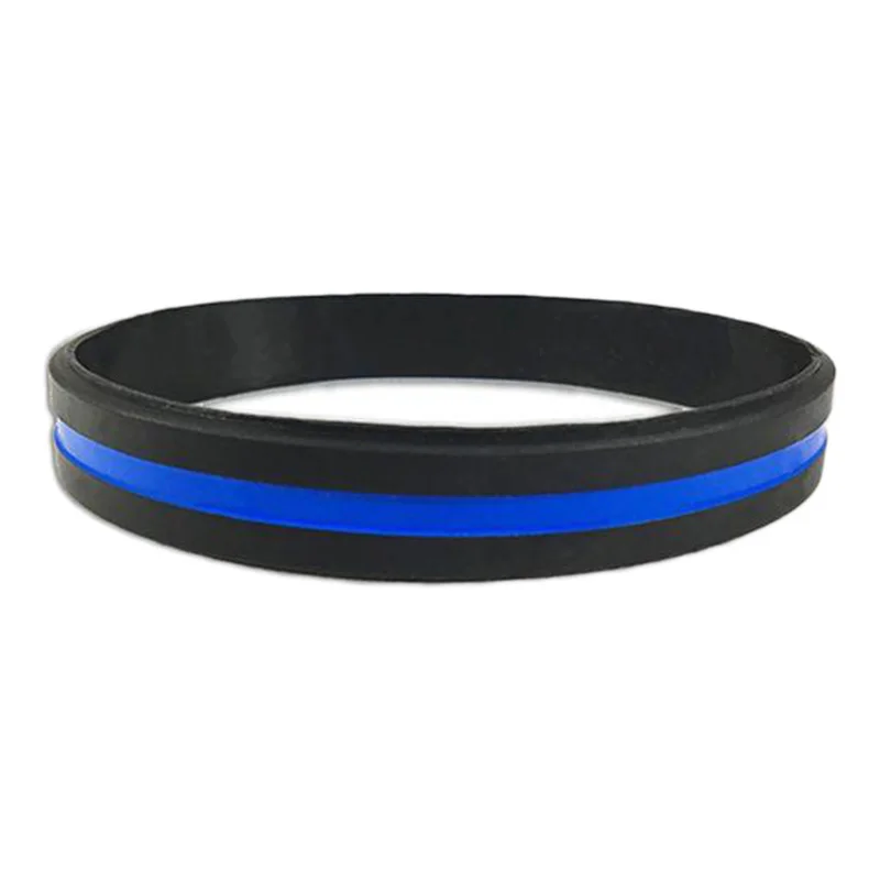 Thin Blue Line Wristband American Flag Silicone Bracelet - Buy Thin ...