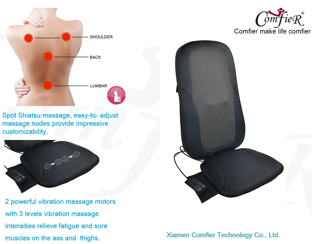 Full body back seat massage cushion