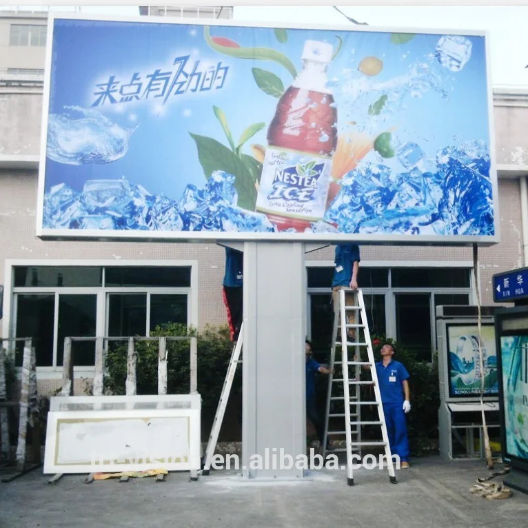 Outdoor Double Side Static Flex Banner Pole Supported Megacom