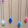925 Silver Necklace Opal for Christmas Gift Colors Hamsa 11*13mm Fire Opal