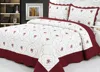 2017 New designs, Microfiber embroidery flower bedspread bedsheets quilt throw set