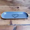 European style matt color glazed ceramic rectangle with heart decal made in china