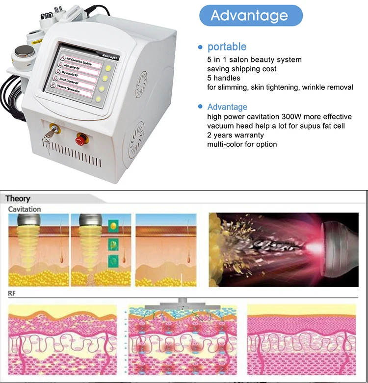 Best Effective Body Slimming Shaping 4 Inch Fat Reduce Vacuum Rf Ultrasonic Liposuction