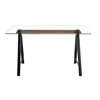 8mm iron leg powder coated modern tempered glass dining table set