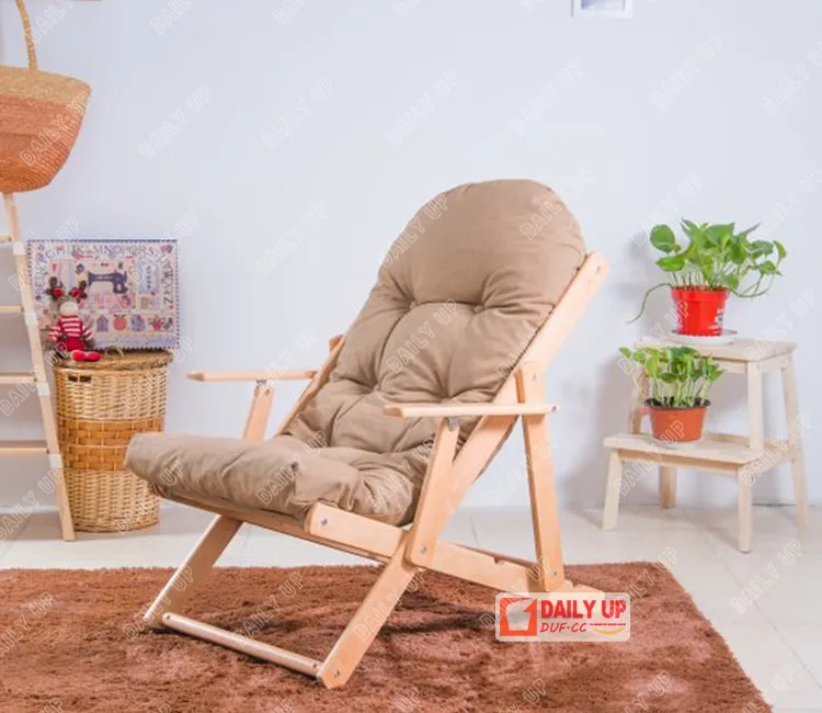 Adjustable Folding Lounge Chair Comfortable Grey Balcony Leisure Chair Foldable Chair For Living Room Bedroom Beach