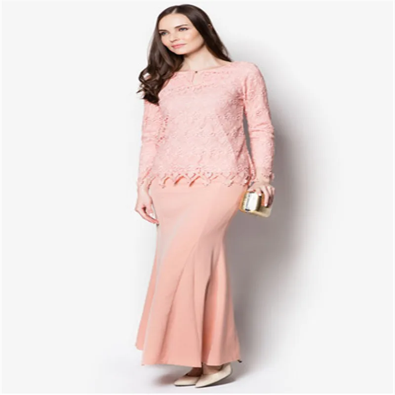  New  Hot Sales Fashion  Lace Design Baju  Kurung  Moden  2021 