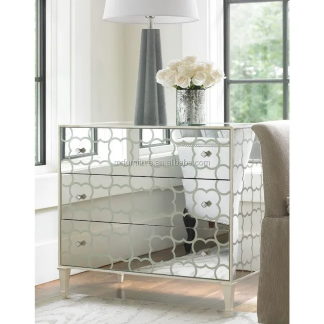 Mirrored Living Room Furniture Corner Dresser Table With Floral