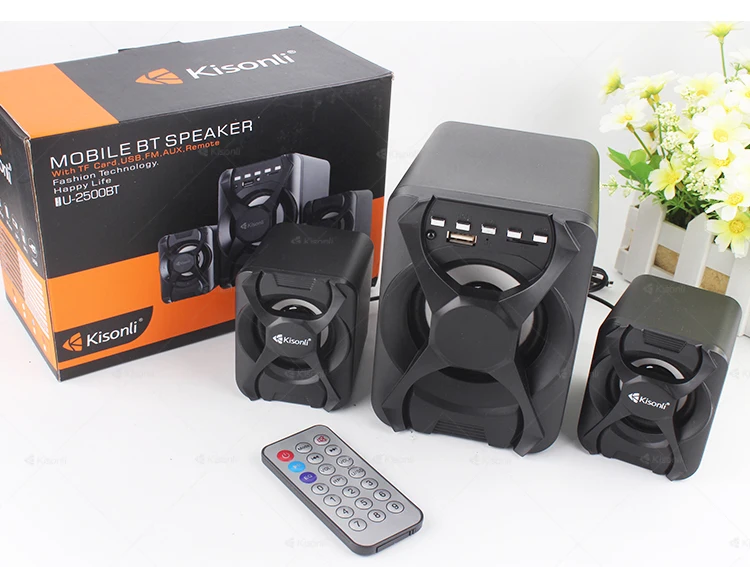 Wireless BT Speaker Stereo Music Subwoofer USB Speakers computer 2.1 Bass Sound Box wireless speakers - ANKUX.COM