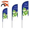 Top quality custom outdoor printing winter welcome snow man beach feather flag