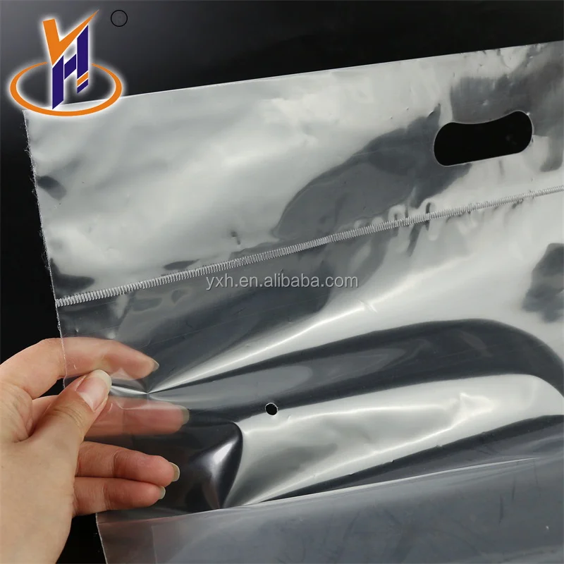 Professional wholesale logo printed custom poly plastic shopping patch handle bags