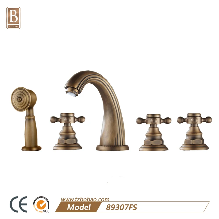 Antique Copper Bathroom Faucet Separate Bath Faucet Dark Mounted Faucet