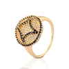 Nice and moderate price gold plated cubic zirconia copper women rings
