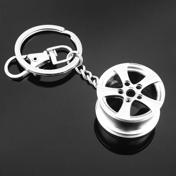 Rubber Wheel Tire Keychain Keyring Auto Tyre Part Model Hub Rim Key Chain Ring Modern (1970Now