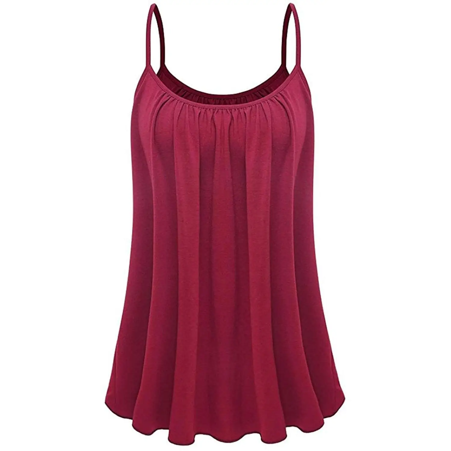 M/&S/&W Womens Sleeveless Tank Top Strap Layered Chiffon Blouse