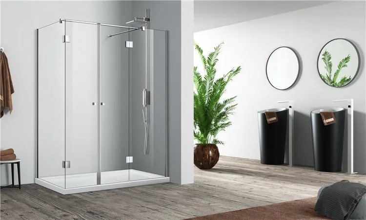 Hinged Adjustable Aluminium Glass Portable Shower Enclosure And Toilet