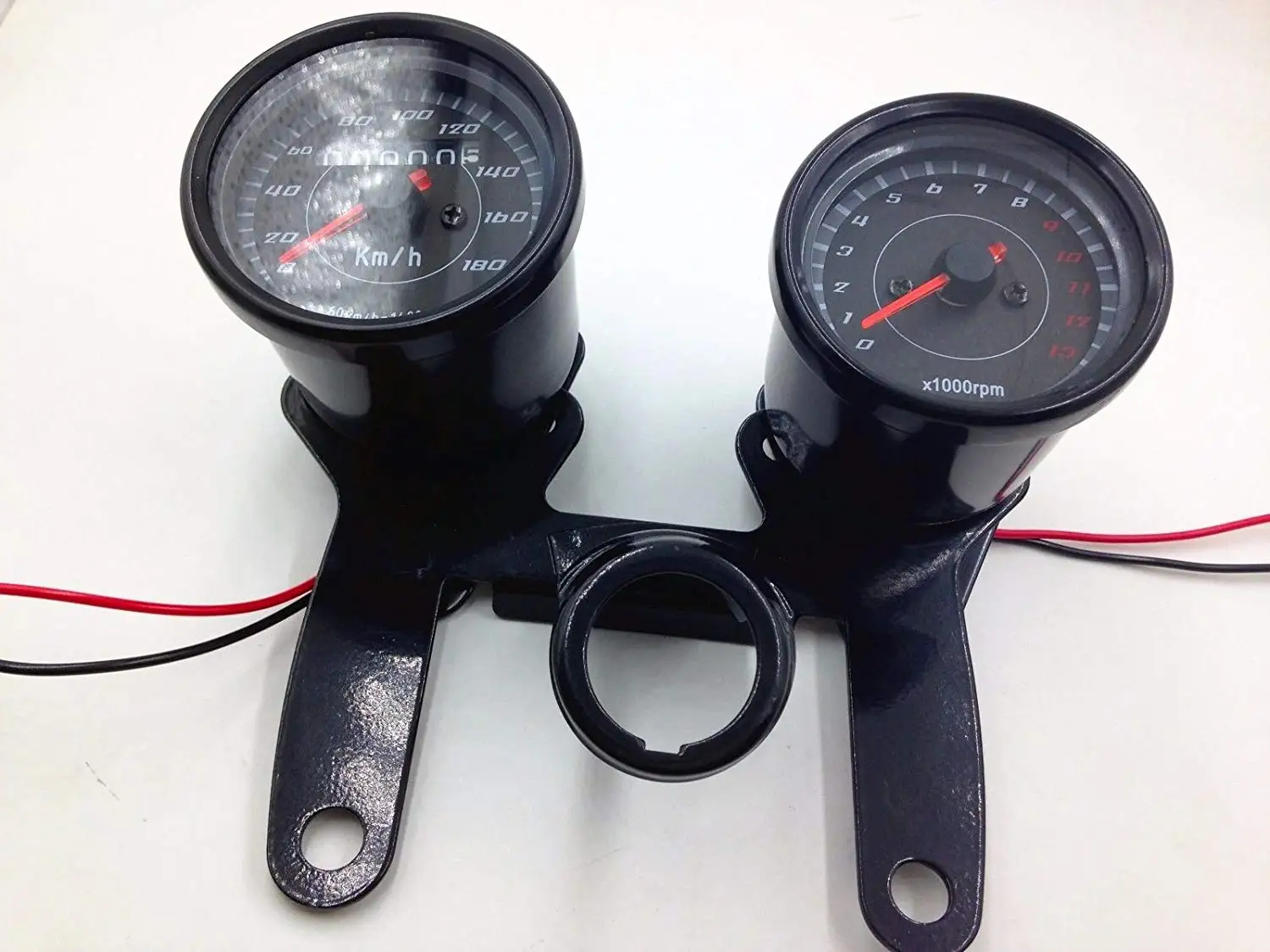 Get Quotations · LED Motorcycle Tachometer Tacho Gauge Odometer Speedometer  Cafe Racer Cruiser VT