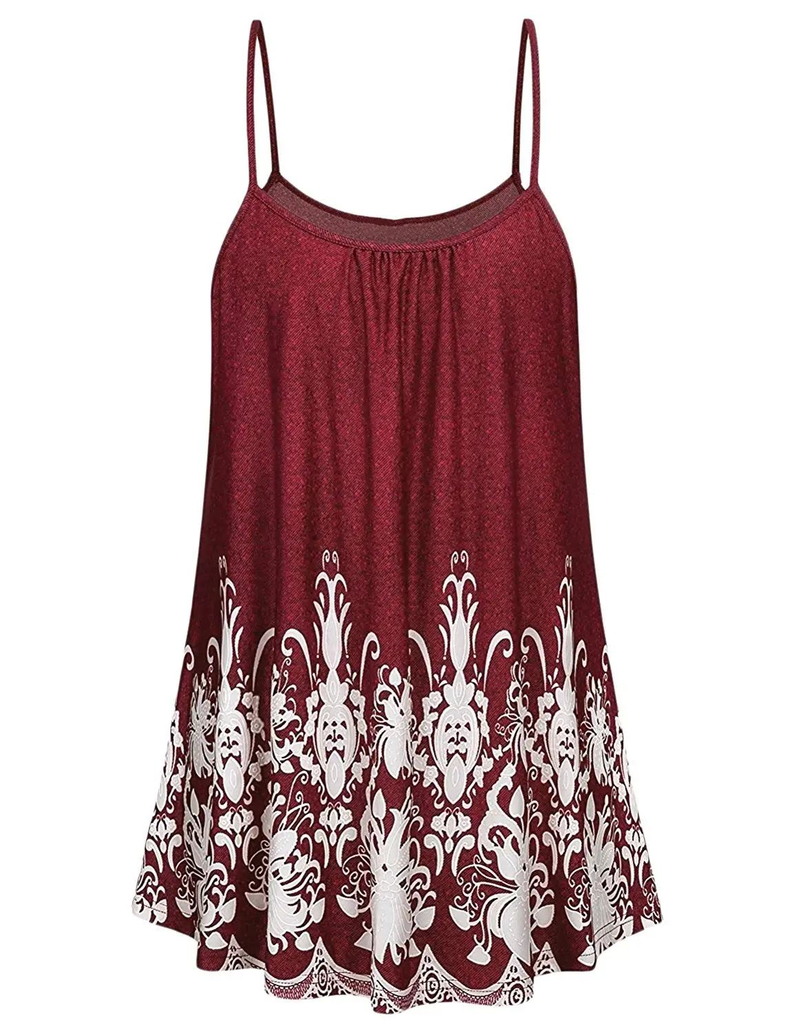 Zimaes-Women Patterned Crew-Neck Sling Plus-Size Tank Top Shirts