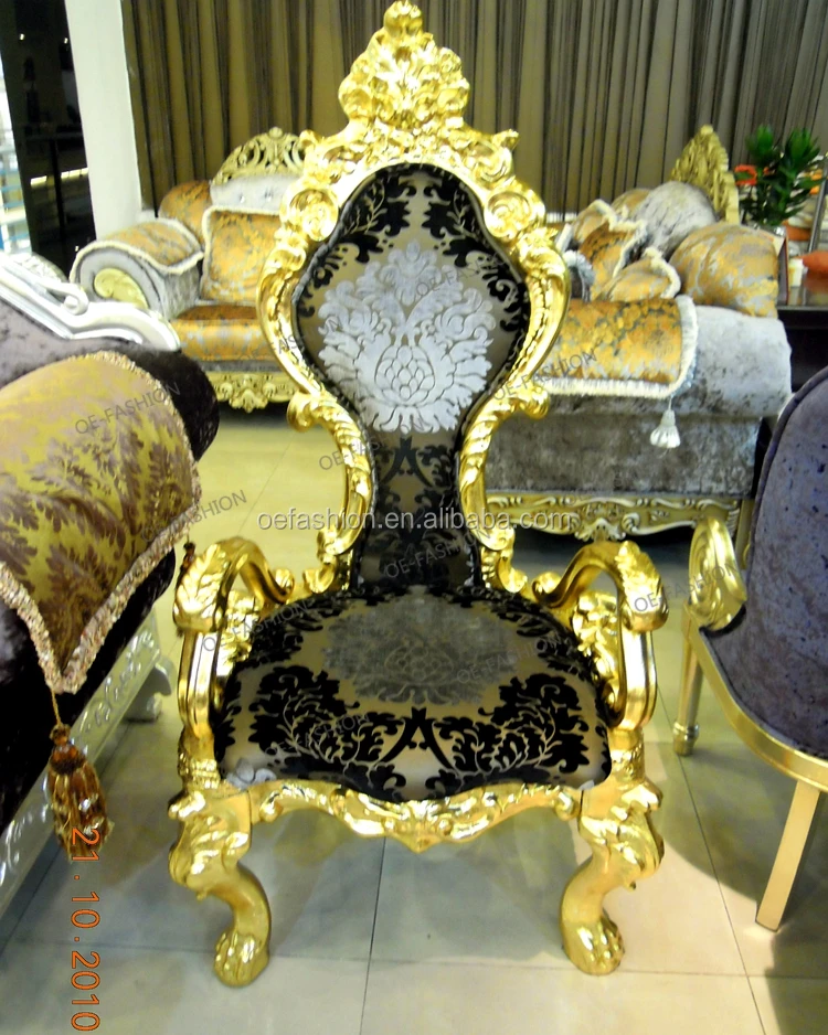 Oefashion Luxury Gold Royal King And Queen Throne's Chairs For Sale