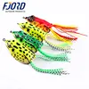 FJORD High quality 55mm/14g top water soft plastic jump frog fishing lure with vivid 3D eyes